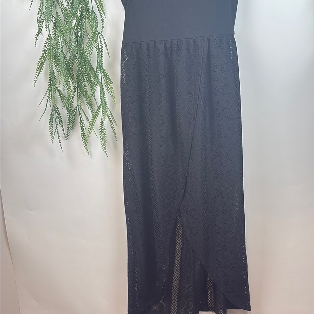 Arizona Jean Company Black A-line Maxi Swim Coverup